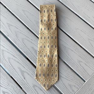 {Bill Blass}Mens 100% SilkTie-Gold/blue/green